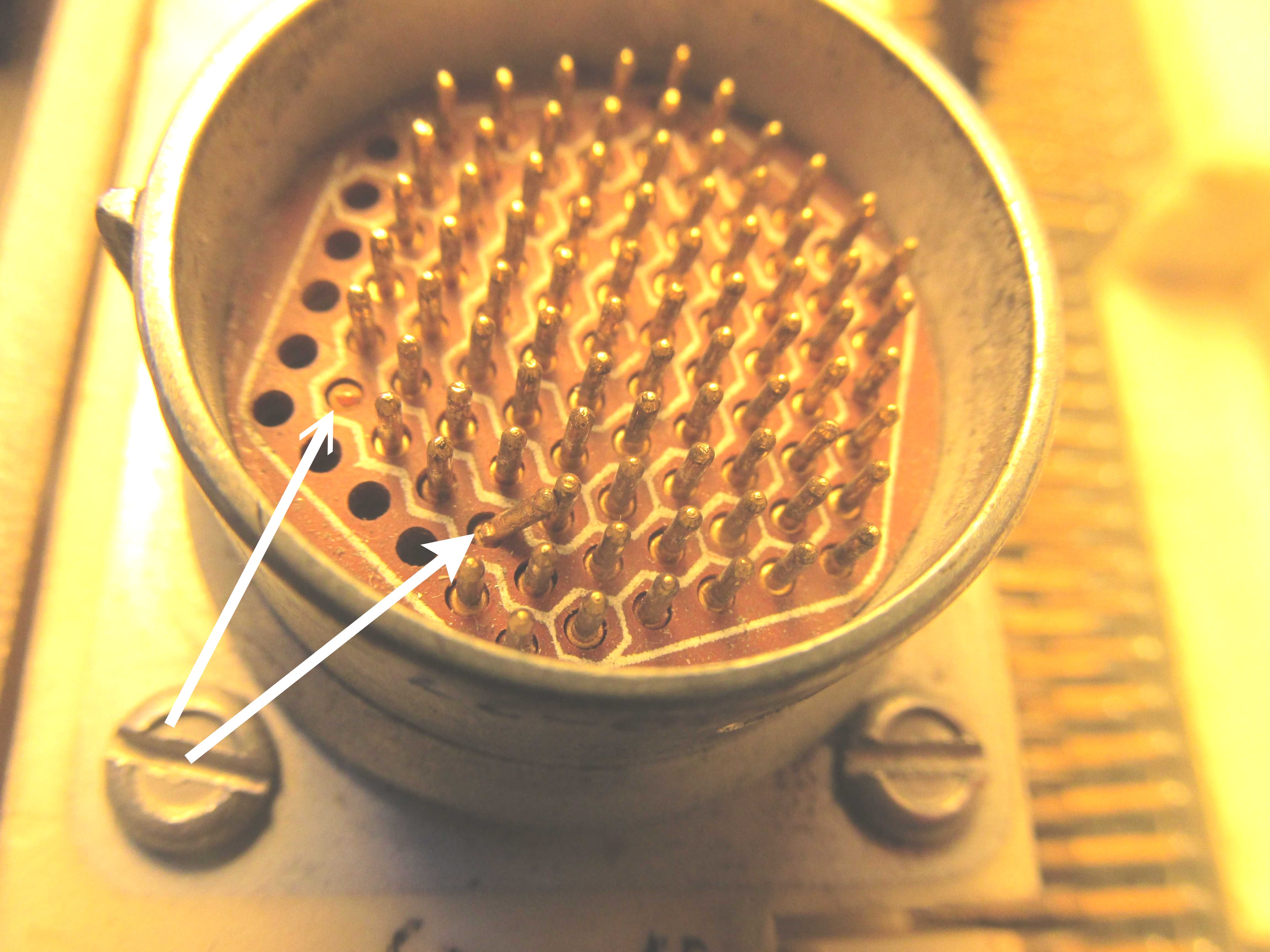 Connector with bent pin